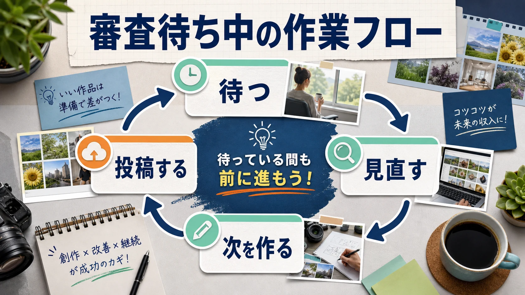 AI画像投稿で審査待ち修正再投稿を止めずに回す流れ