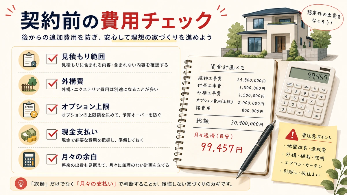 契約前に確認したい費用チェックリスト
