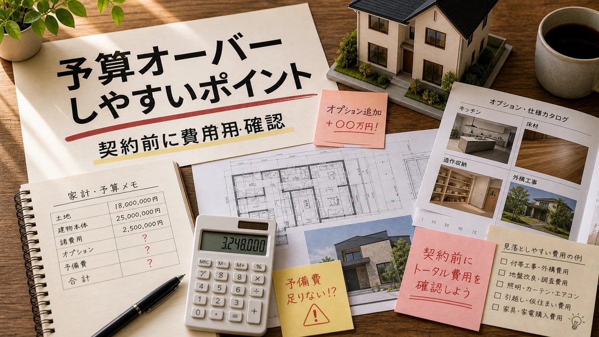 一条工務店の予算オーバーを防ぐために費用を確認する家計ノート