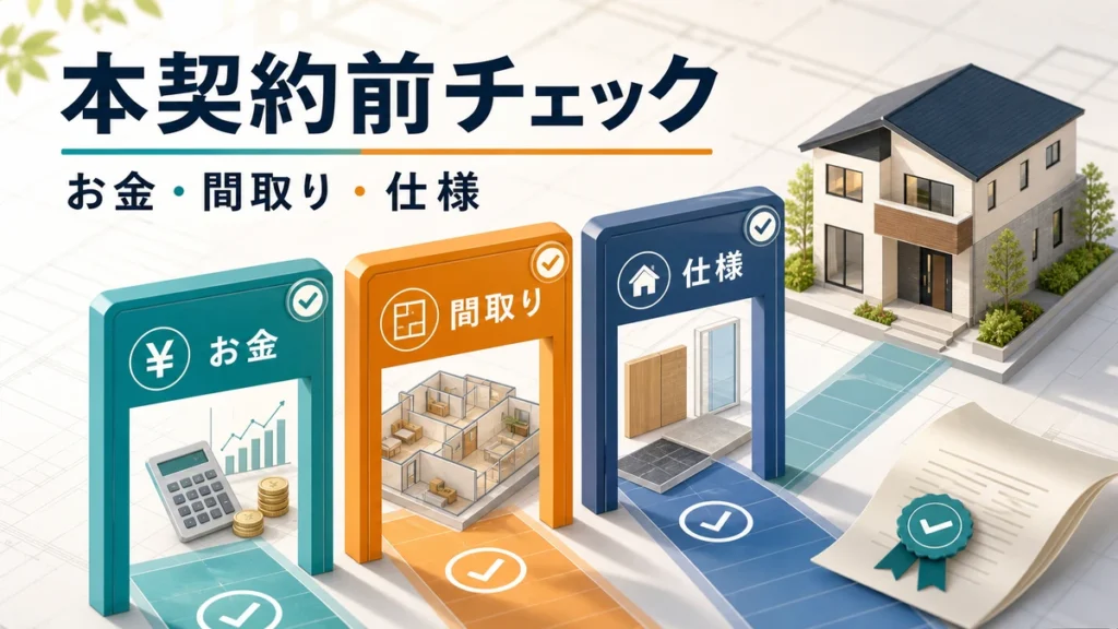 一条工務店の本契約前にお金・間取り・仕様を確認するチェックポイント