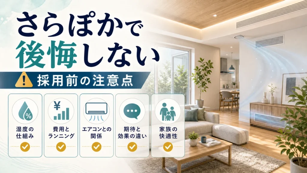 さらぽかで後悔しないための注意点を確認するリビング空調イメージ