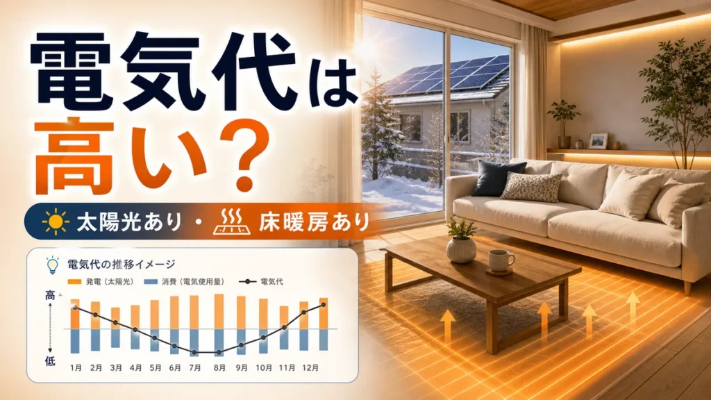 一条工務店の電気代を太陽光と床暖房ありで考えるリビング