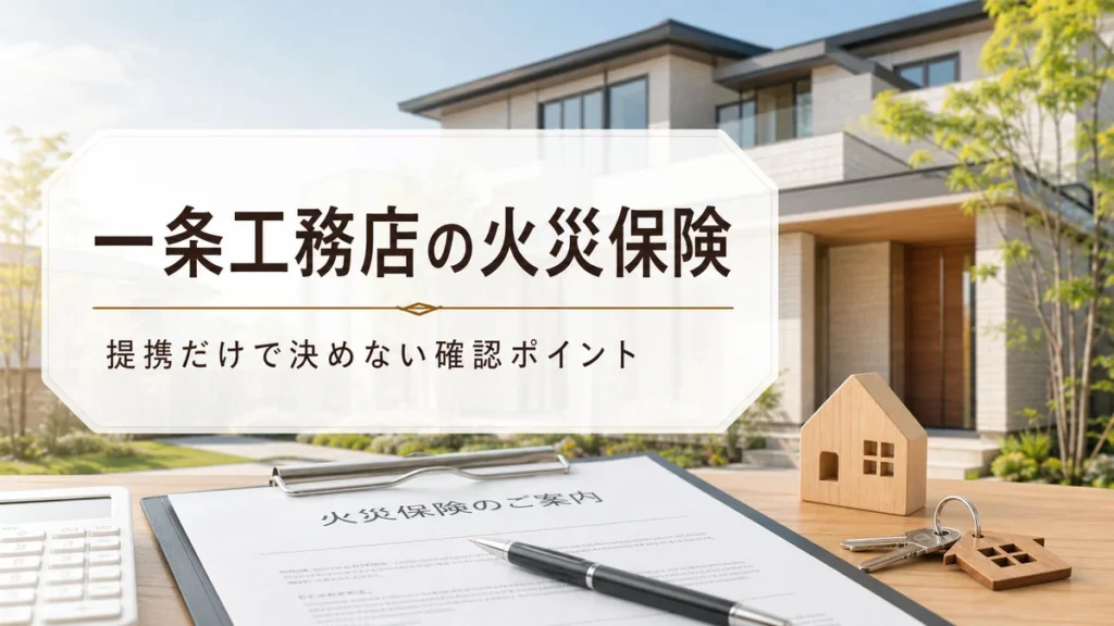 一条工務店の火災保険を提携だけで決めず家計と補償で確認するイメージ