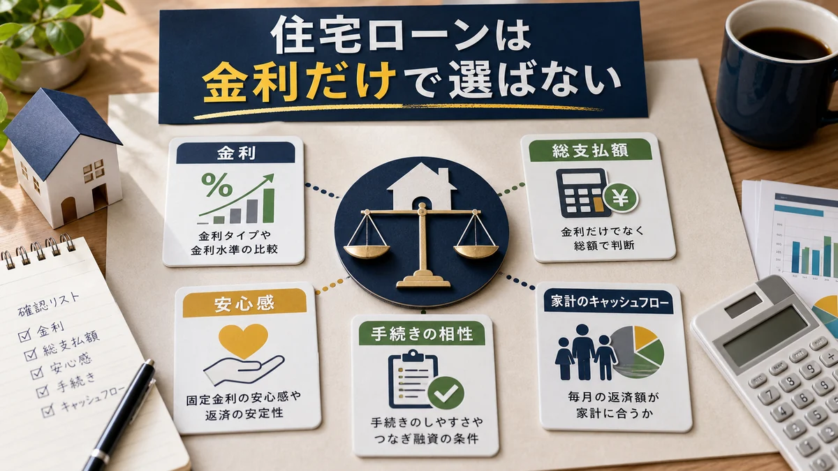 住宅ローンを固定金利安心感総支払額手続きで比べる判断軸