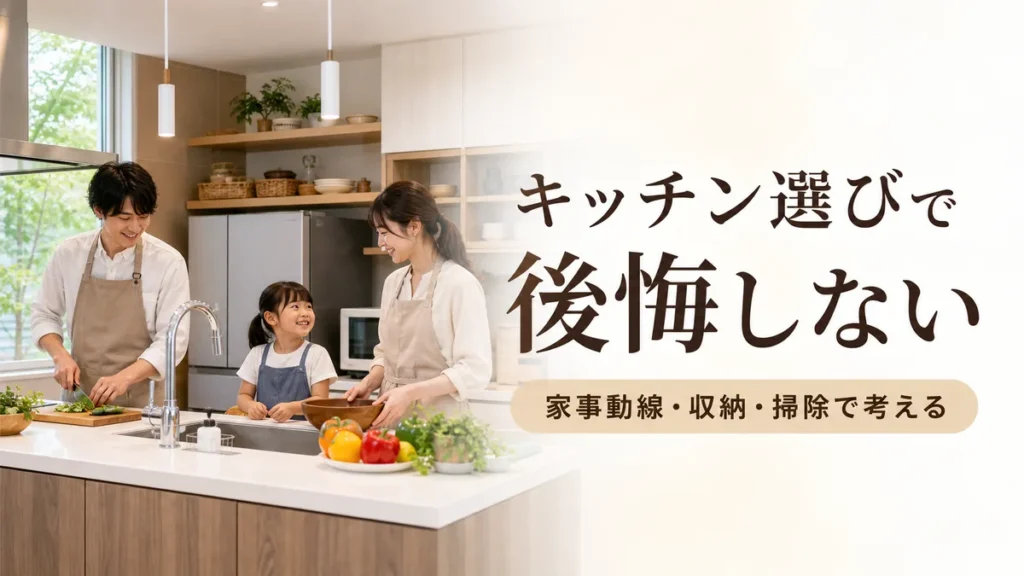一条工務店のキッチン選びを家事動線と収納で考える明るいキッチン
