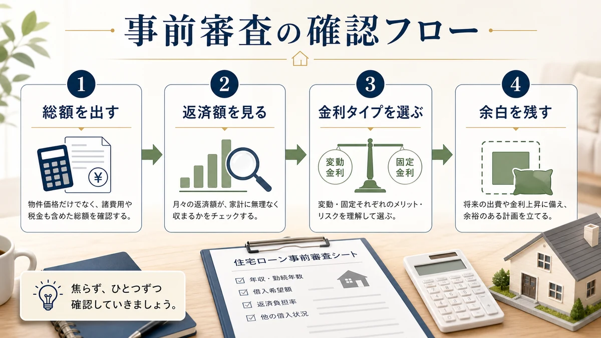 仮契約前後のお金の確認フロー