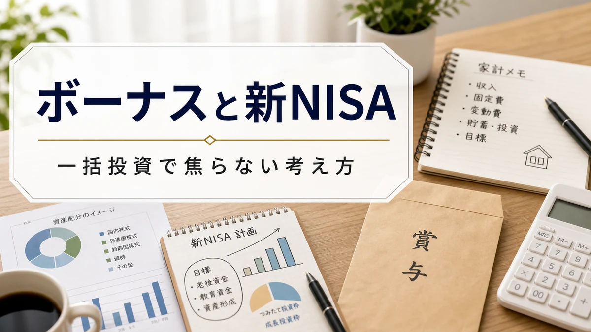 ボーナスと新NISAの配分を考える家計ノートのアイキャッチ