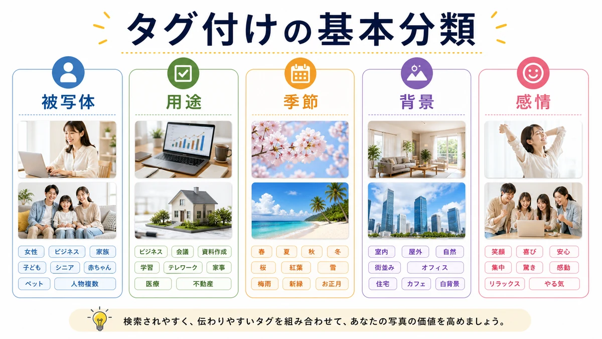 タグ付けの基本分類図