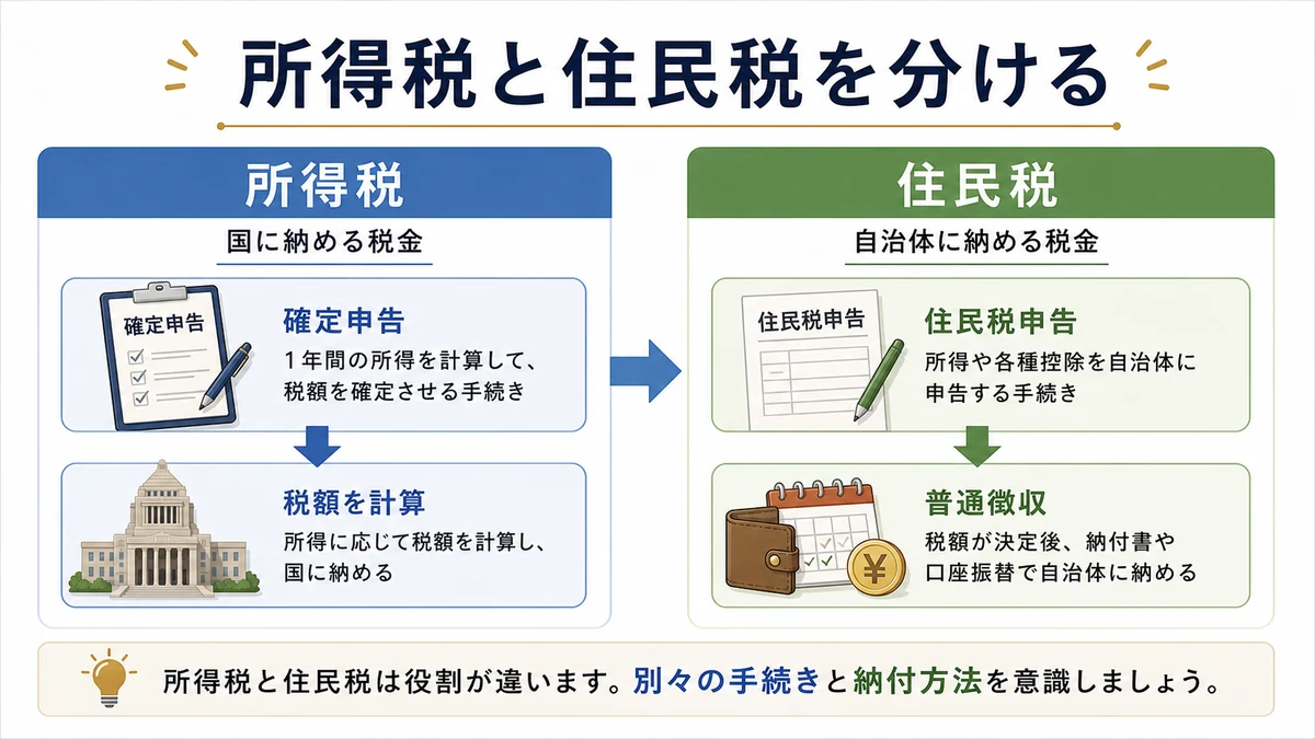 所得税と住民税を分ける図解
