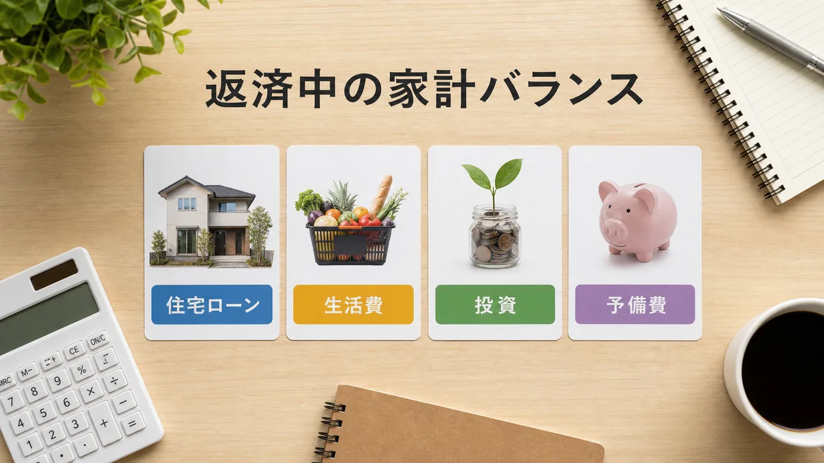 住宅ローン返済中の家計バランスを整理する図解