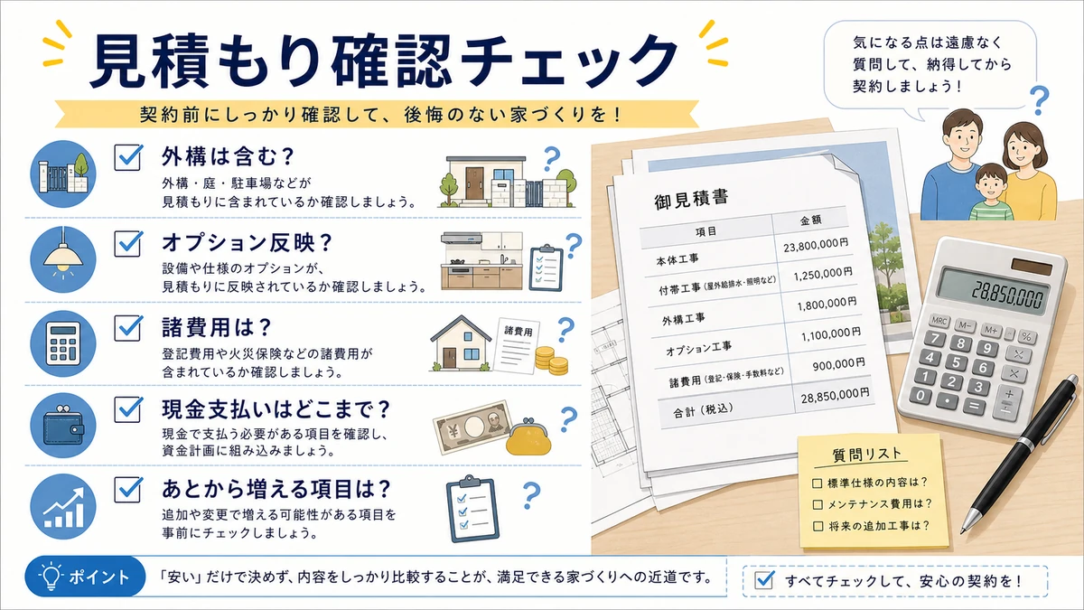 見積もり確認で質問したいポイントのチェックリスト