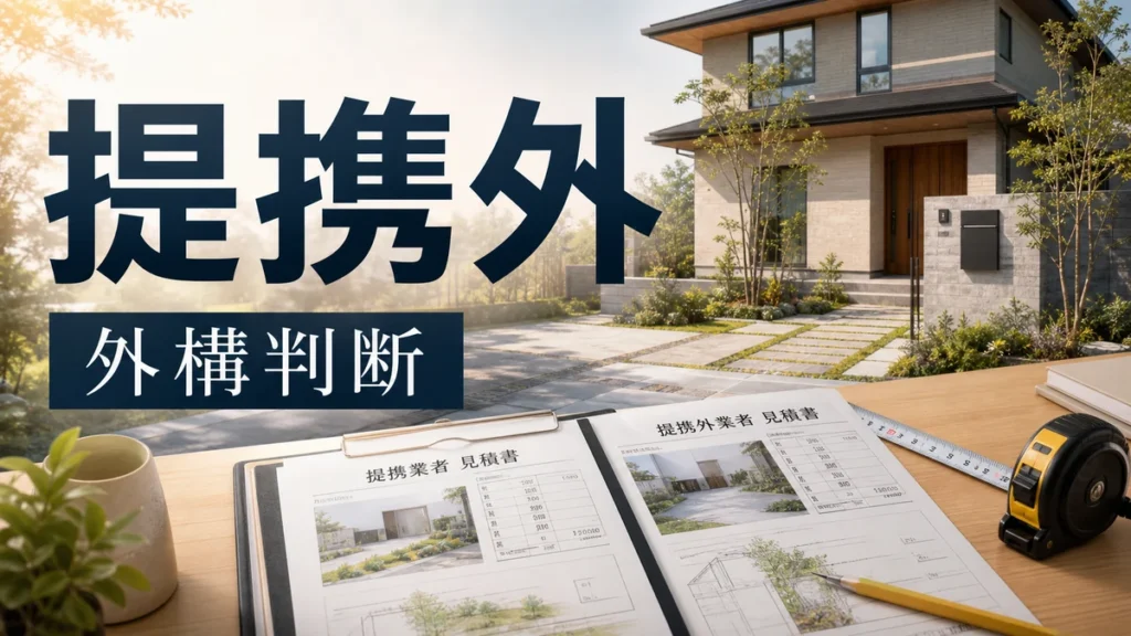 一条工務店の外構を提携外業者にするか判断する見積書と外構計画