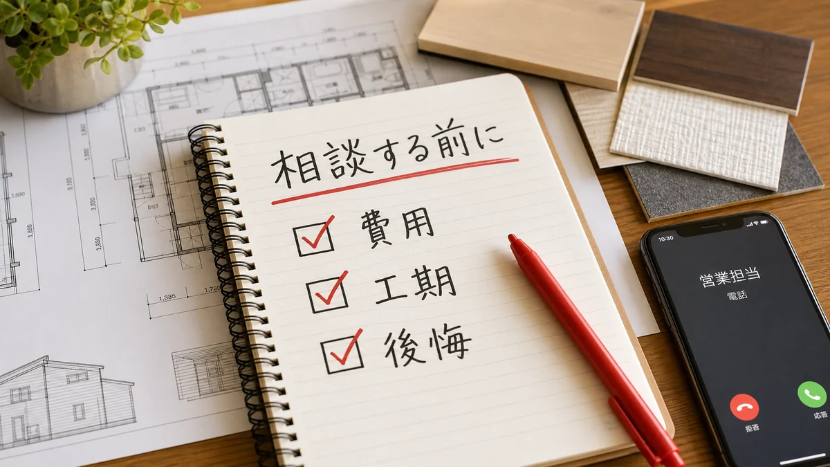 着手承諾後に変更相談する前に費用工期後悔をチェックするノート
