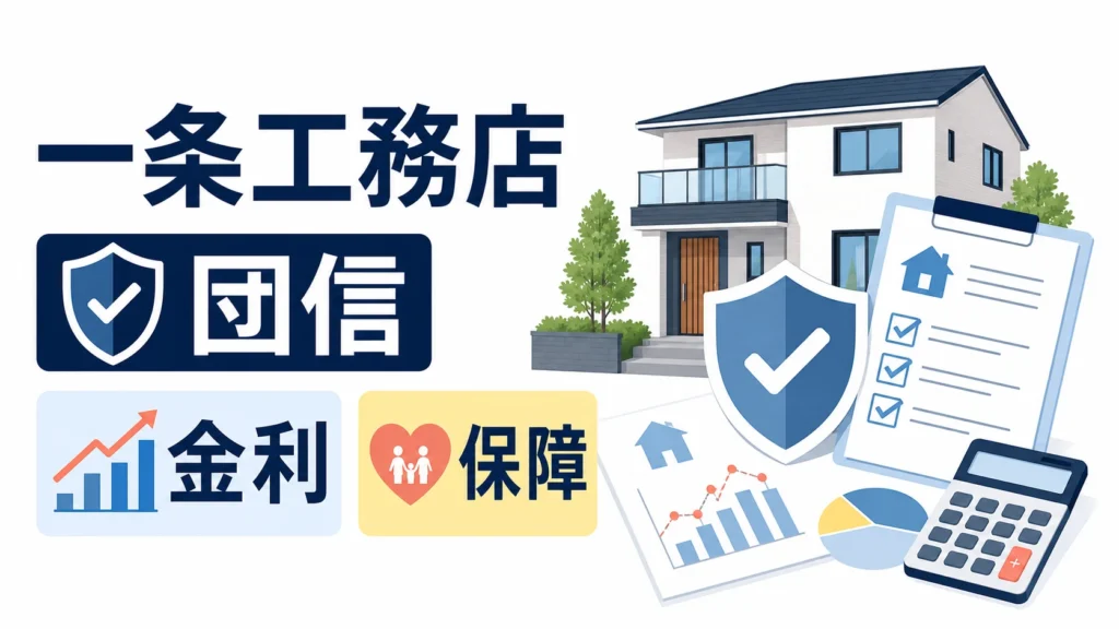 一条工務店の住宅ローンで団信と金利と家計を比較する図解