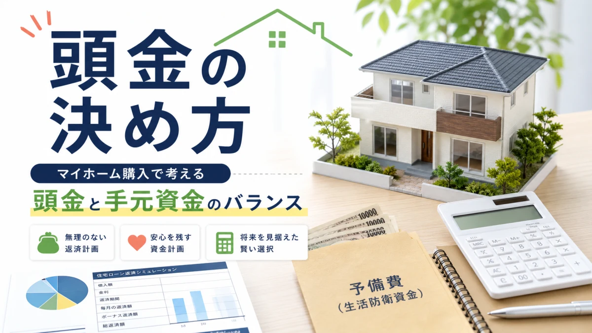 一条工務店の住宅ローンで頭金をいくら入れるか考える家計管理のイメージ