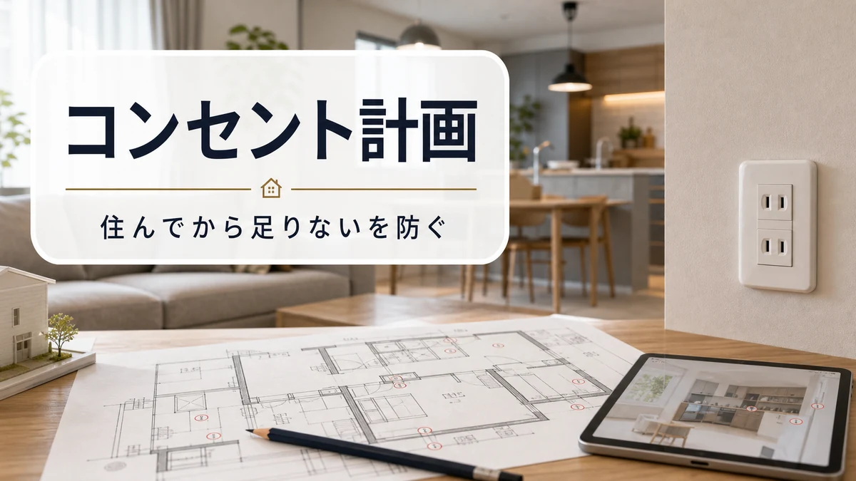 電気配線図とコンセントを確認する机のアイキャッチ