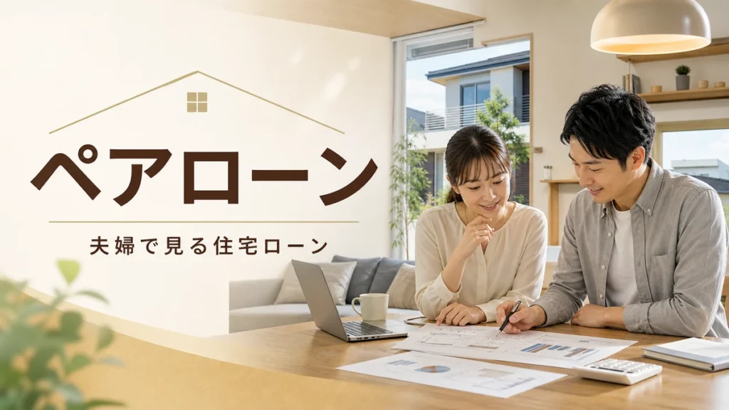 夫婦でペアローンの契約と返済計画を慎重に確認する様子