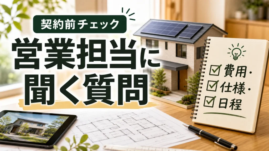 一条工務店の営業担当に聞いてよかった質問まとめ