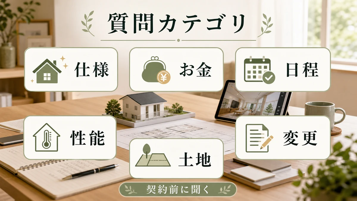 一条工務店の営業担当に聞く質問カテゴリ