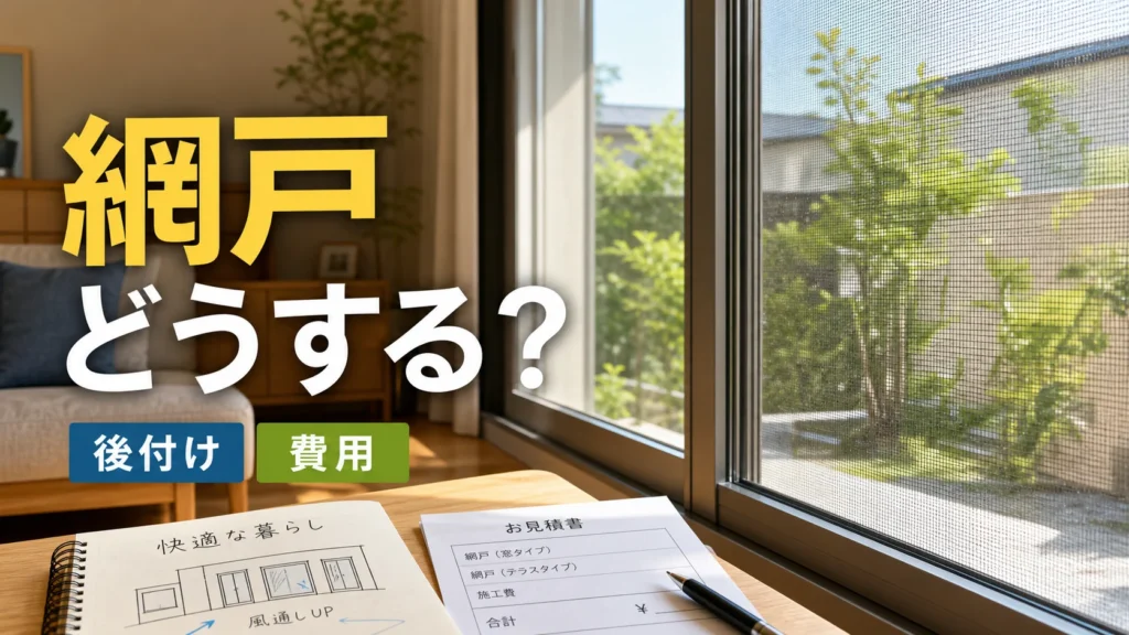 一条工務店の網戸を後付けと費用で考えるリビング窓のイメージ