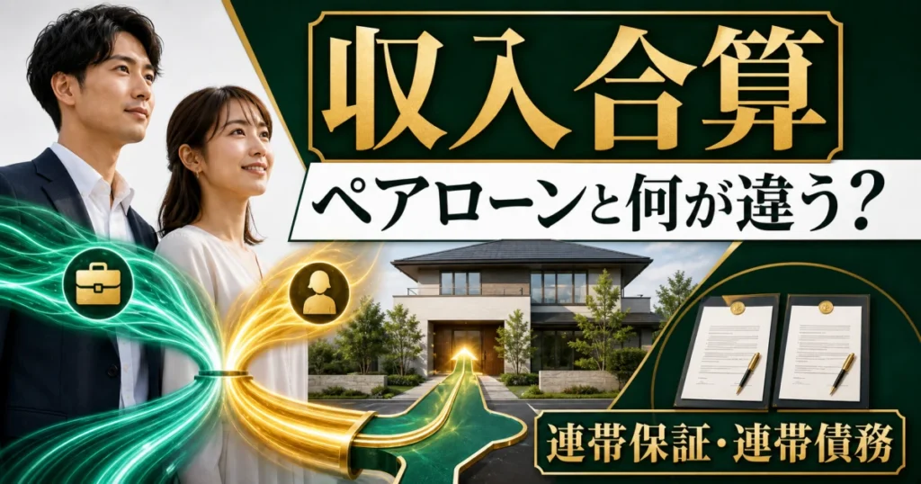 夫婦二人の収入を一つの住宅ローン審査へ合算するビジュアル