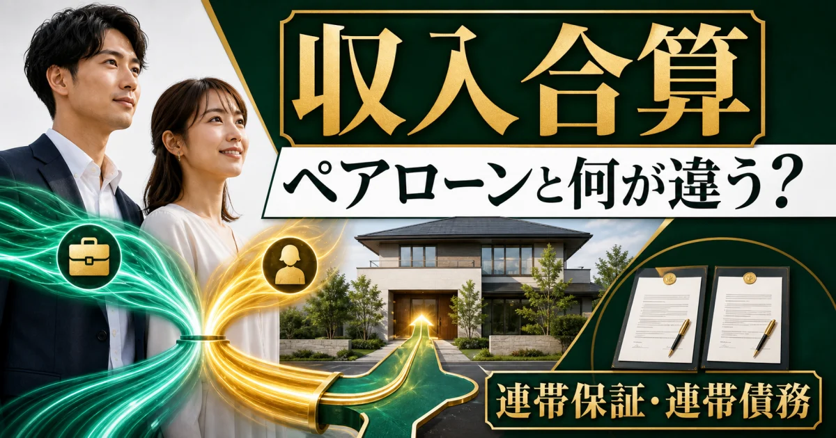 夫婦二人の収入を一つの住宅ローン審査へ合算するビジュアル