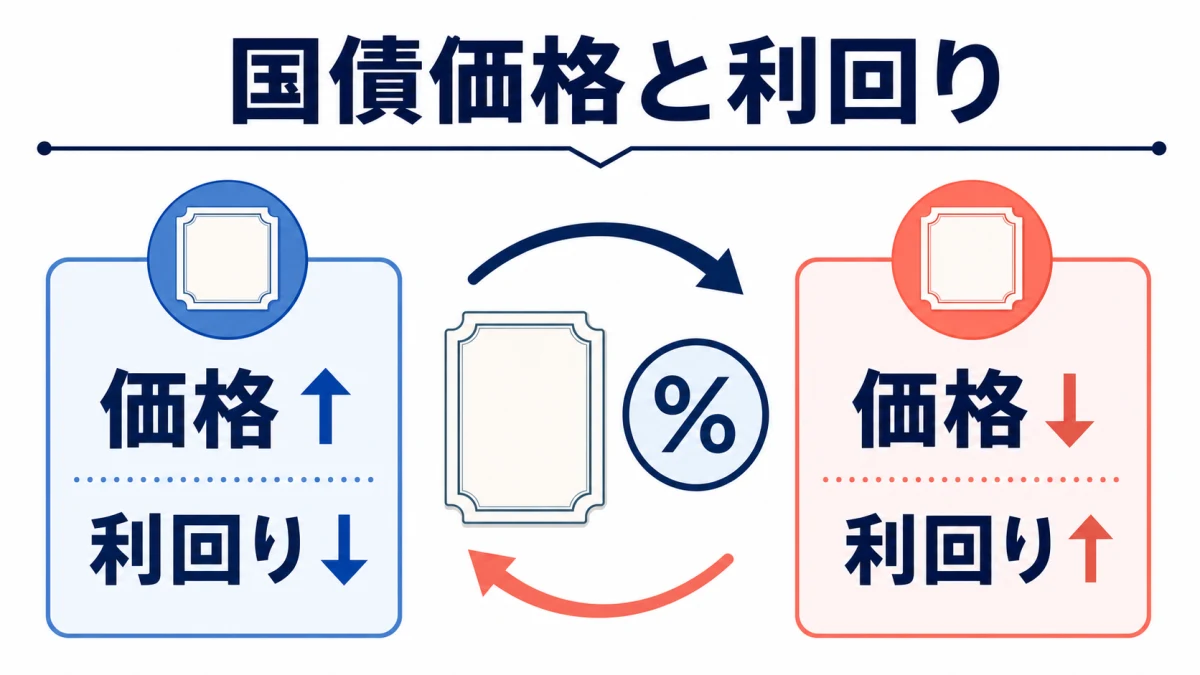 国債価格と国債利回りが反対方向へ動く仕組み