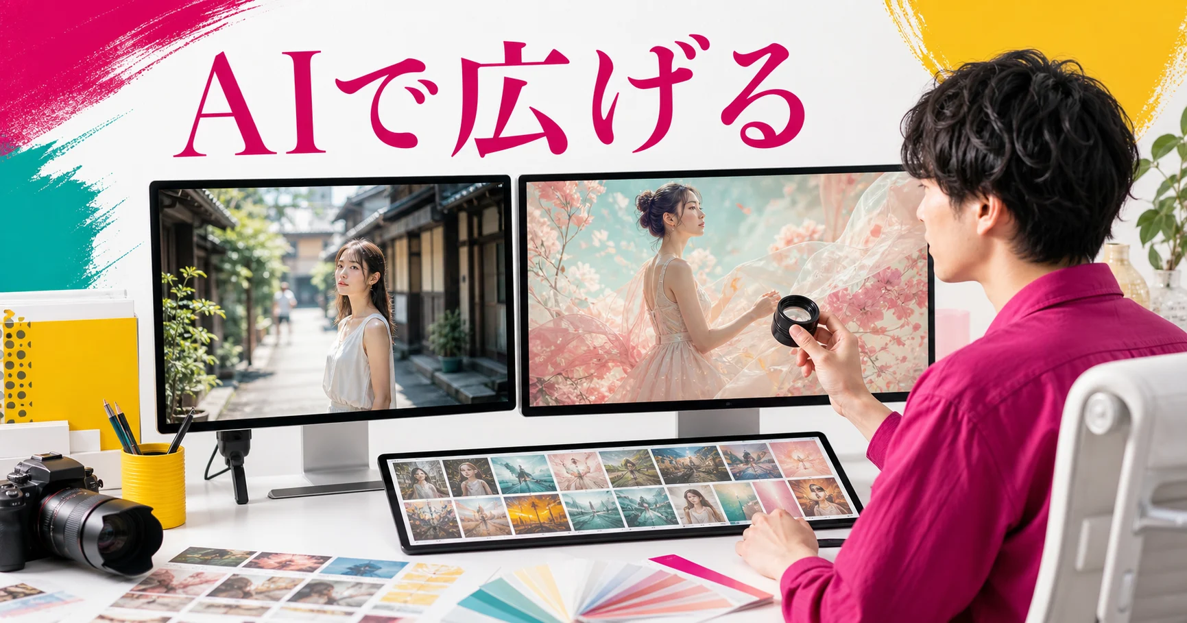 写真と生成AIを使い分けてストック素材を制作する作業環境