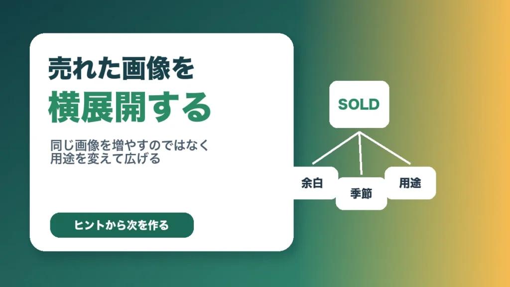 ストックフォトで売れた画像を横展開して次につなげるイメージ