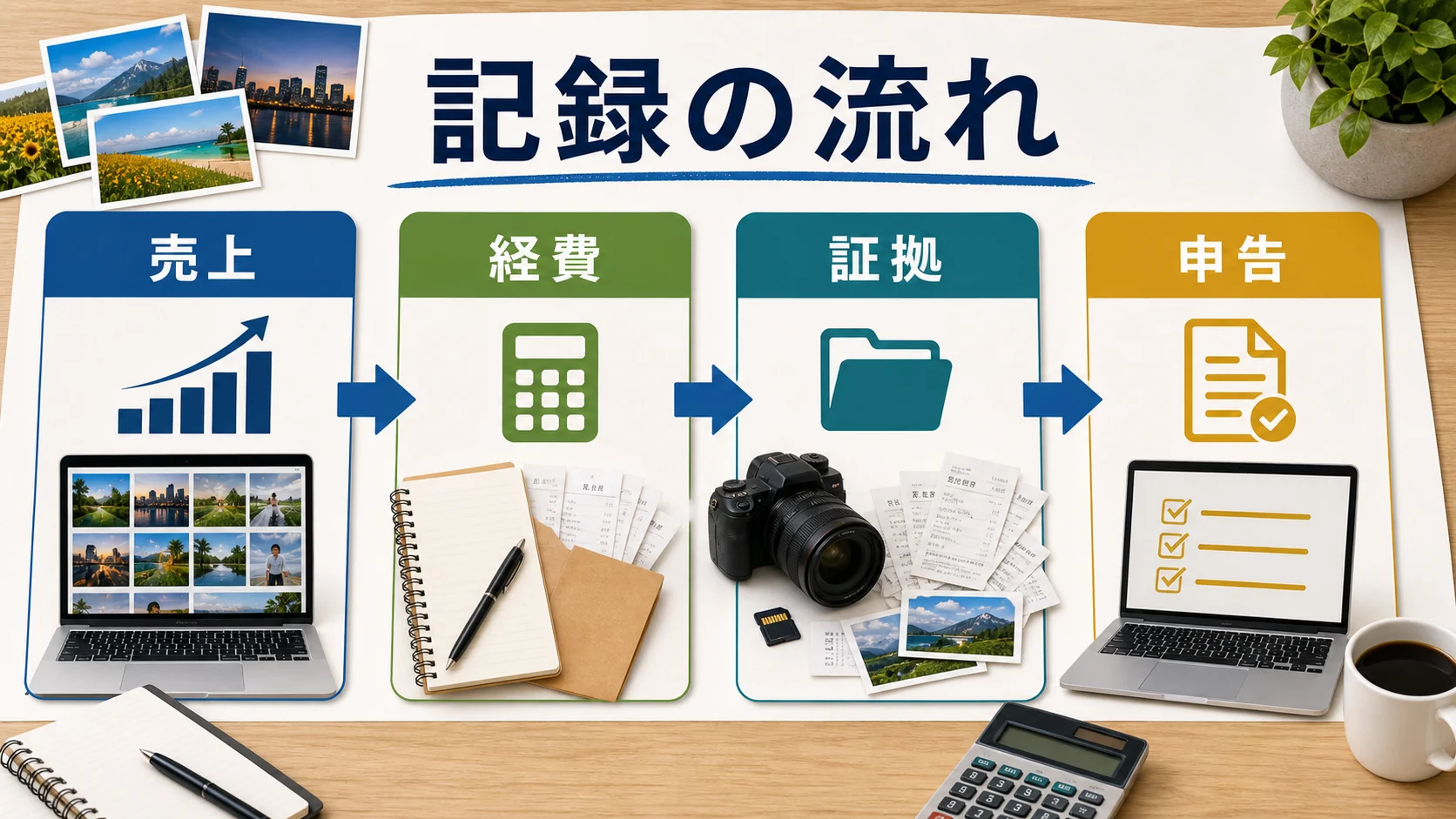 ストックフォト副業の売上と経費と証拠保存から申告判断へ進む流れ