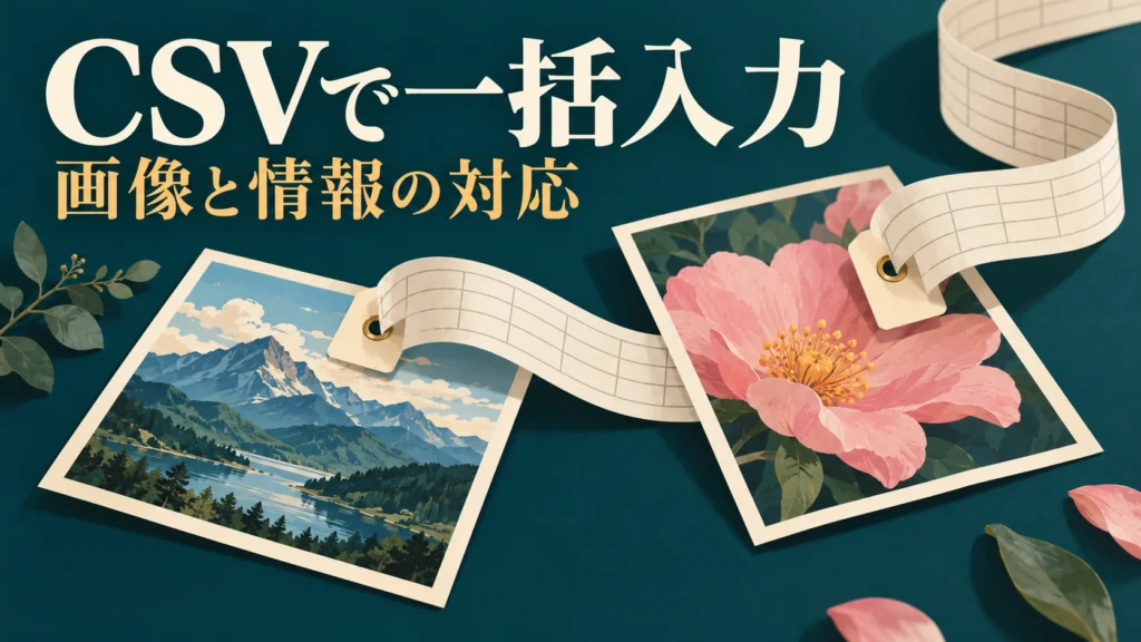 写真とCSVの結び付きを、一対の物理的な作品タグで記事固有に表す